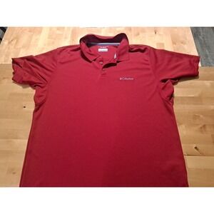 Men's Columbia Golf Polo Short Sleeve Shirt Size XL Red Omni-Wick
